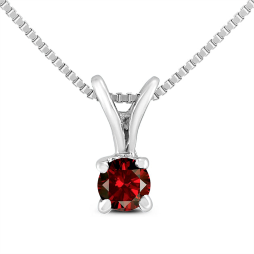 SSELECTS 1/10 carat genuine diamond solitaire pendant in .925 sterling silver