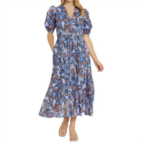 JUDE CONNALLY jordana palm beach paisley dress in bluebell