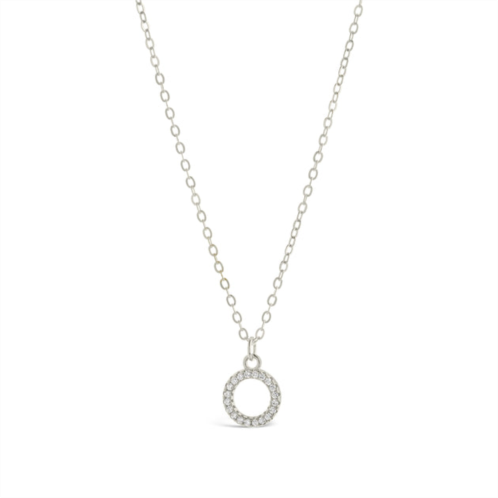 Sterling Forever sterling silver cz open circle pendant