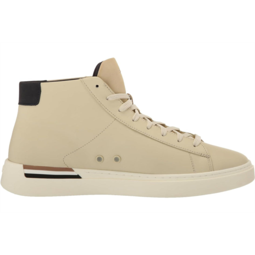 Hugo Boss mens clint high top leather sneaker rubber shoes navajo cream