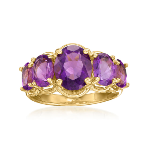 Ross-Simons amethyst 5-stone ring in 18kt gold over sterling