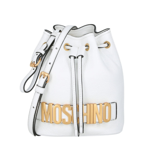 Moschino leather lettering bucket bag