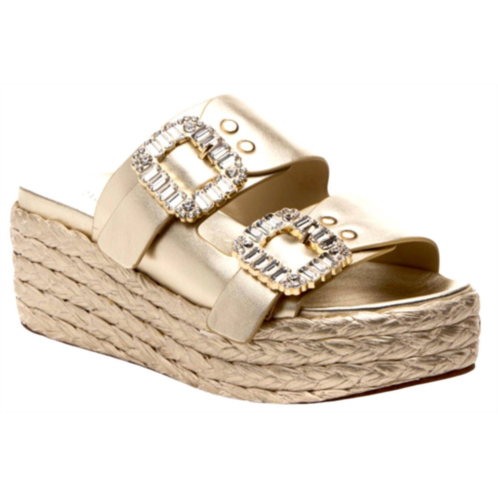 J/SLIDES quinley sandal in gold/rhinestone