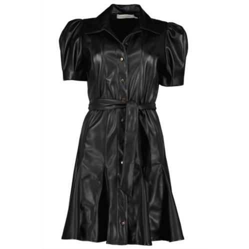 Bishop + young clea vegan leather dress in black