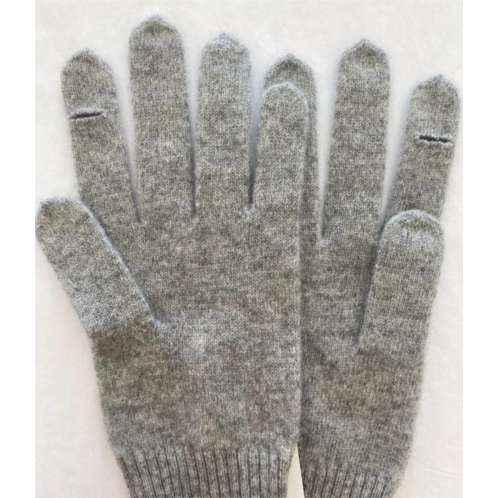 White + Warren cashmere texting gloves in grey heather