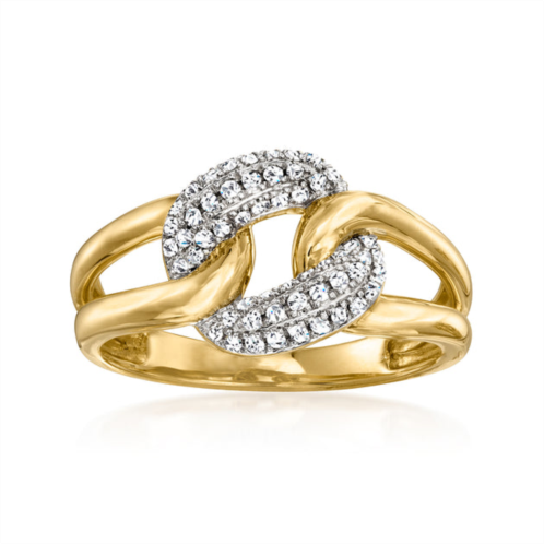 Ross-Simons pave diamond curb-link ring in 18kt yellow gold