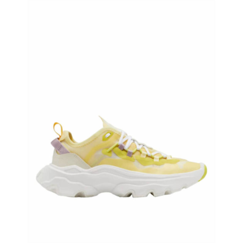 SOREL womens kinetic breakthru tech sneaker in tranquil yellow, chalk