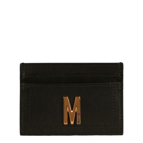Moschino m-plaque leather card holder