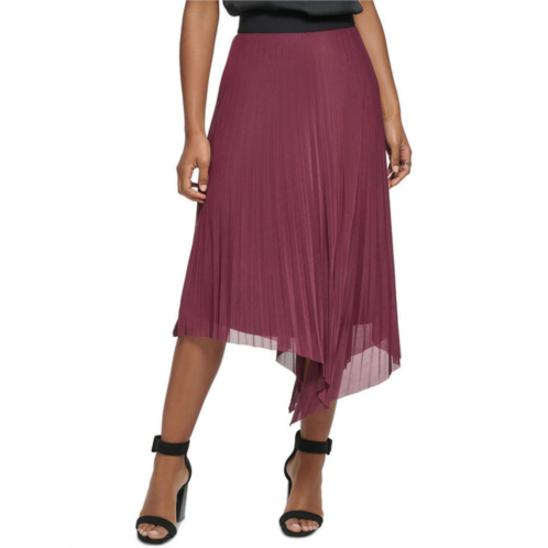 Calvin Klein womens pleated pull on asymmetrical skirt