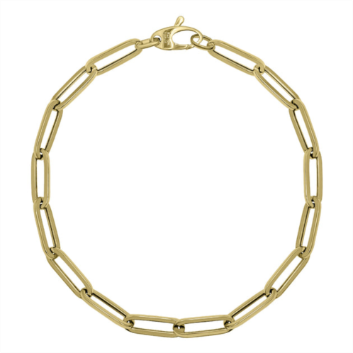 SSELECTS 10k yellow gold 4.2mm dainty paperclip bracelet with lobster clasp