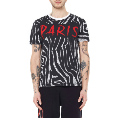 Eleven Paris knit zebra aop t-shirt in black
