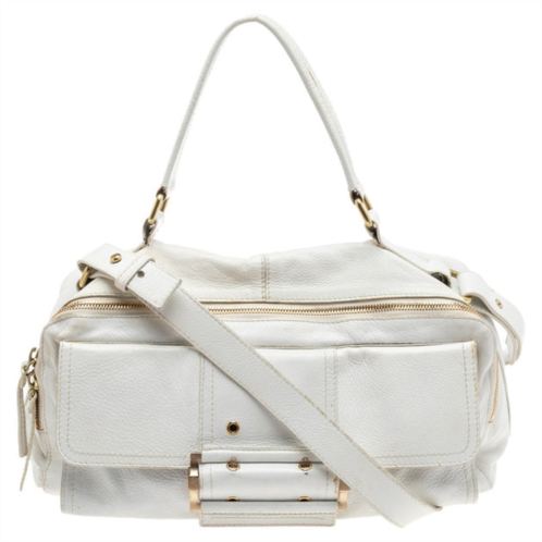 Givenchy leather east west buckle top handle bag