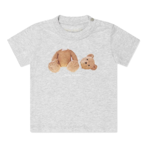 PALM ANGELS gray teddy bear logo t-shirt