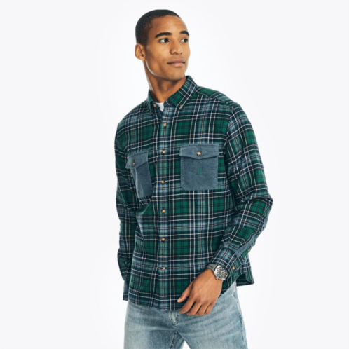 Nautica mens sustainably crafted flannel plaid shirt
