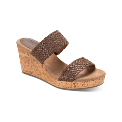 Style & Co. daliaa womens faux leather woven wedge sandals