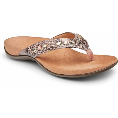 VIONIC womens lucia snake thong sandal in camelia