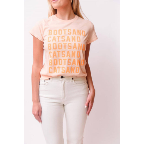 Clare V. boots & cats classic tee in blush