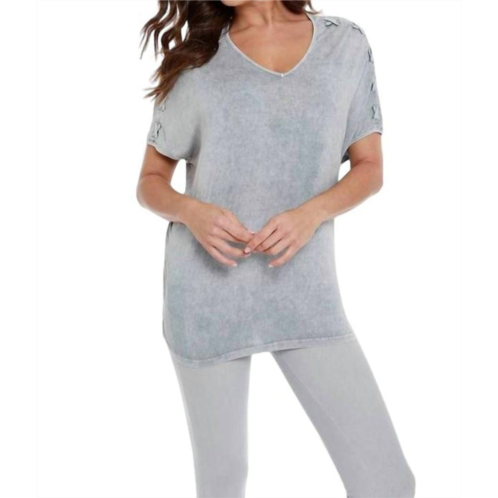 ANGEL braided short sleeve tunic in gray