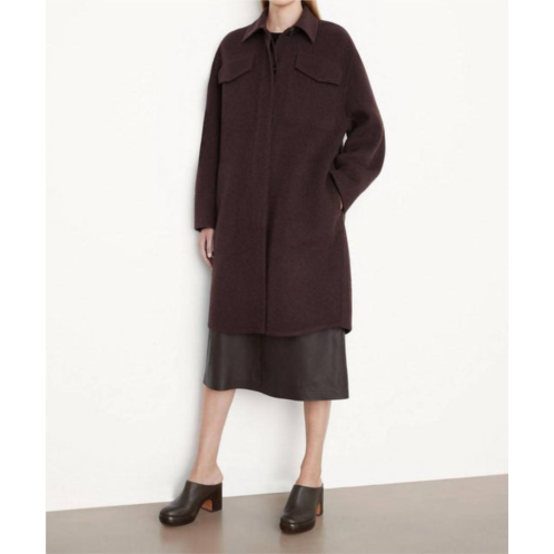 Vince brushed wool shirt coat in hickory