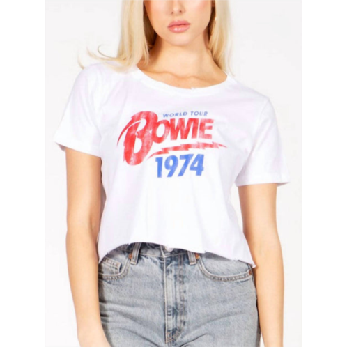 PRINCE PETER bowie world tour 74 crop tee in white