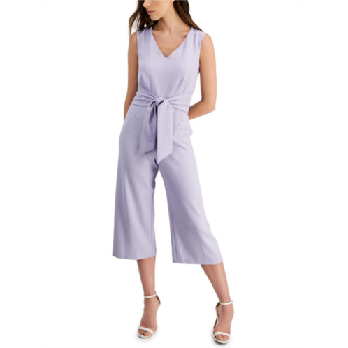 Connected Apparel womens tie-front v-neck jumpsuit