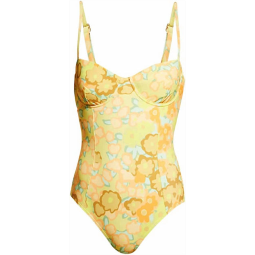 TORY BURCH womens one piece swimsuit in yellow