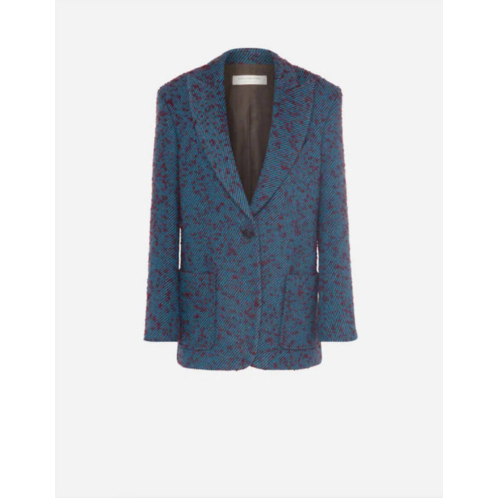 Philosophy di Lorenzo Serafini wool twill jacket in blue/burgundy