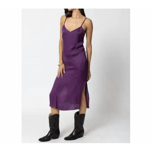 Stillwater the silky slip midi dress in purple