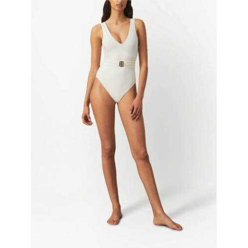 TORY BURCH miller plunge one piece in off white