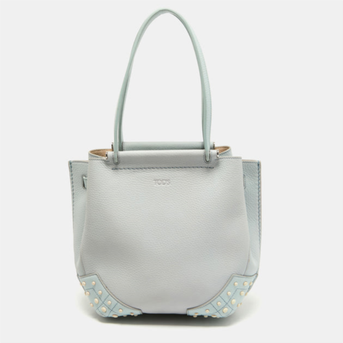 Tod light leather wave tote