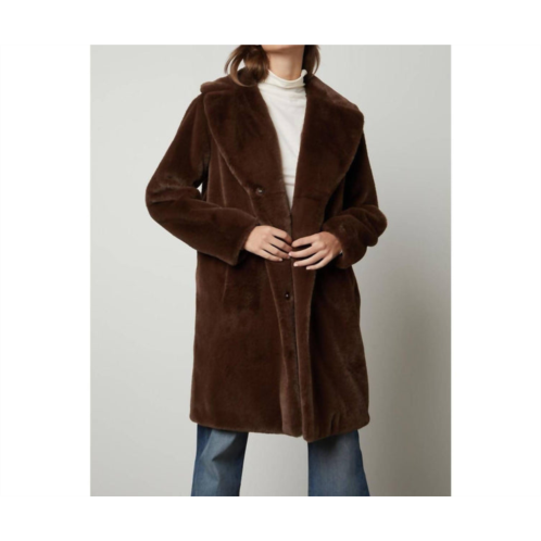 Velvet by Graham & Spencer evalyn lux faux fur coat in brown