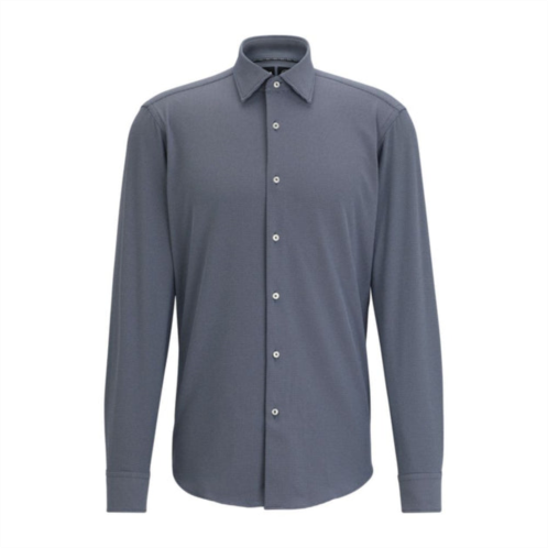 BOSS regular-fit shirt in structured performance-stretch fabric