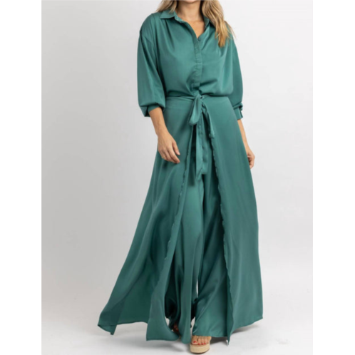 Mulla new wave tie pant + top set in green
