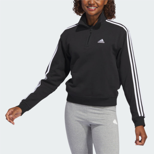 Adidas womens essentials 3-stripes quarter-zip sweatshirt