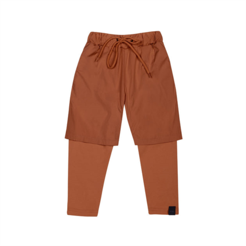 Omamimini kids layered nylon shorts with leggings