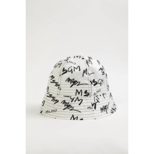 MSGM logo-print bucket hat in white