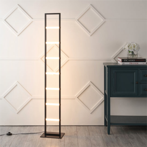 Jonathan Y ivan 59.3 minimalist modern iron ladder dimmable integrated led floor lamp, black