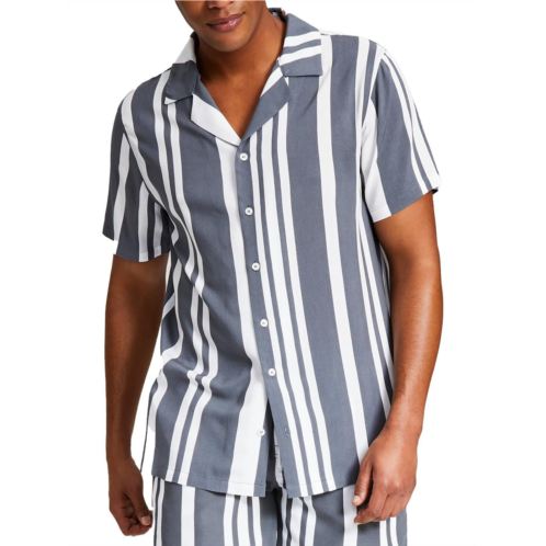 And Now This mens woven striped button-down shirt