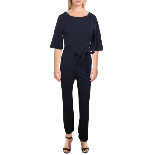 DKNY womens eyelet belted jumpsuit