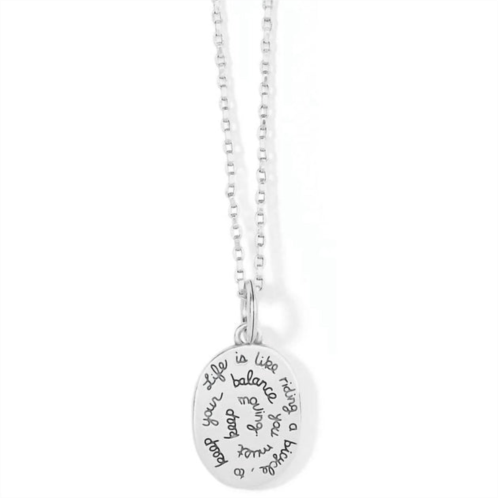 Brighton womens sentiments balance reversible necklace in silver