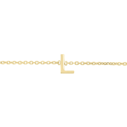 SSELECTS 14k solid yellow gold l mini initial bracelet