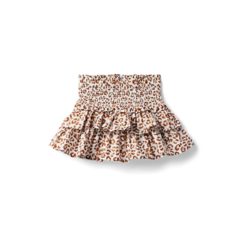 Janie and Jack the hailey leopard smocked skirt