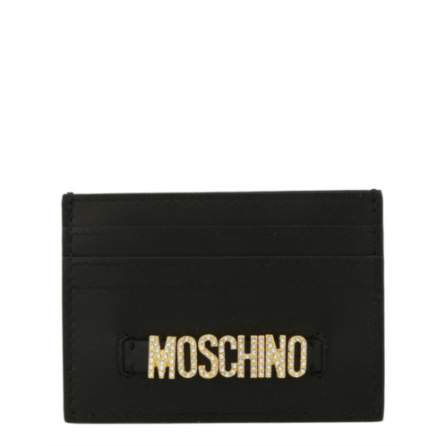 Moschino crystal-logo lettering card holder