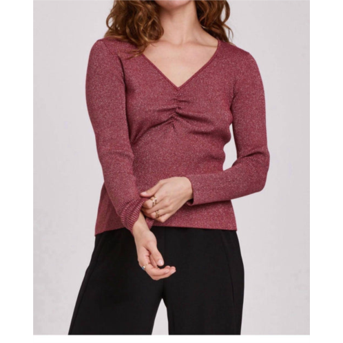 Another Love leighton long sleeve top in cranberry