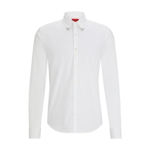 HUGO slim-fit shirt in stretch cotton with metal trims