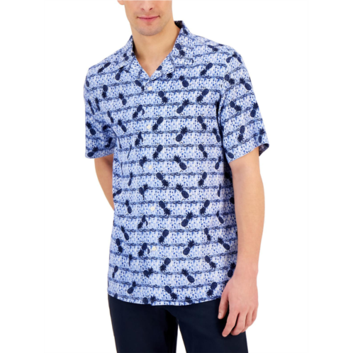 Club Room elevated mens collar printed button-down shirt