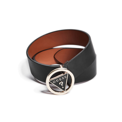 Guess Factory round triangle logo buckle belt