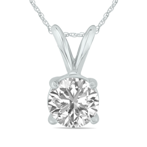 SSELECTS igi certified lab grown 1 carat diamond solitaire pendant in 14k white gold