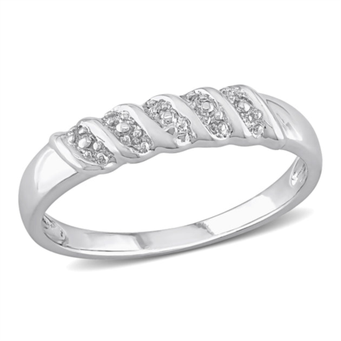 Mimi & Max diamond illusion wedding band in sterling silver