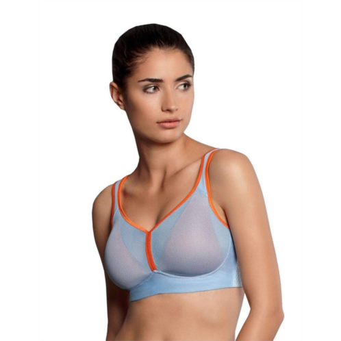 Anita air control high impact wire-free sports bra in blue/orange